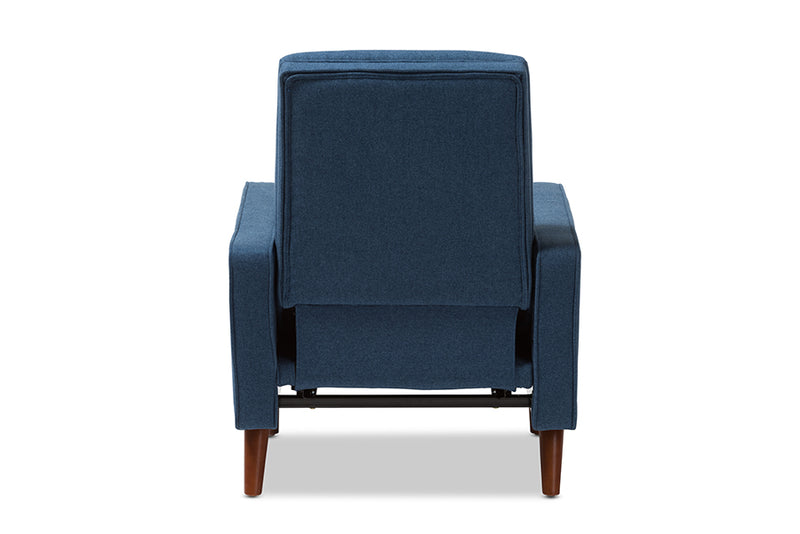 Genesis Mid-century Modern Blue Fabric Upholstered Lounge Chair