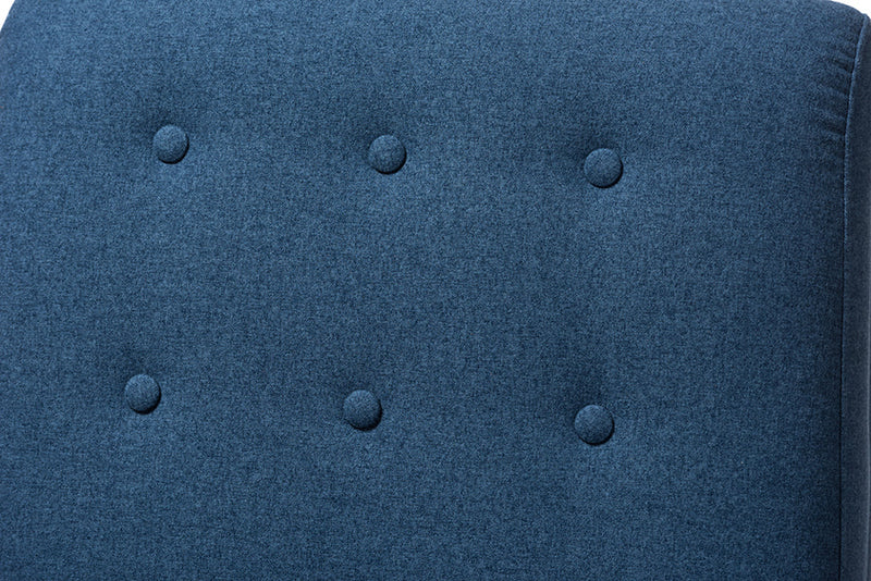 Genesis Blue Fabric Upholstered Lounge Chair Baxton