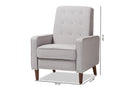 Genesis Light Gray Fabric Upholstered Lounge Chair Baxton