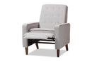 Genesis Light Gray Fabric Upholstered Lounge Chair Baxton