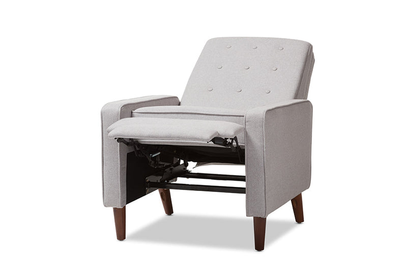 Genesis Light Gray Fabric Upholstered Lounge Chair Baxton