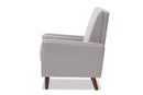Genesis Light Gray Fabric Upholstered Lounge Chair Baxton