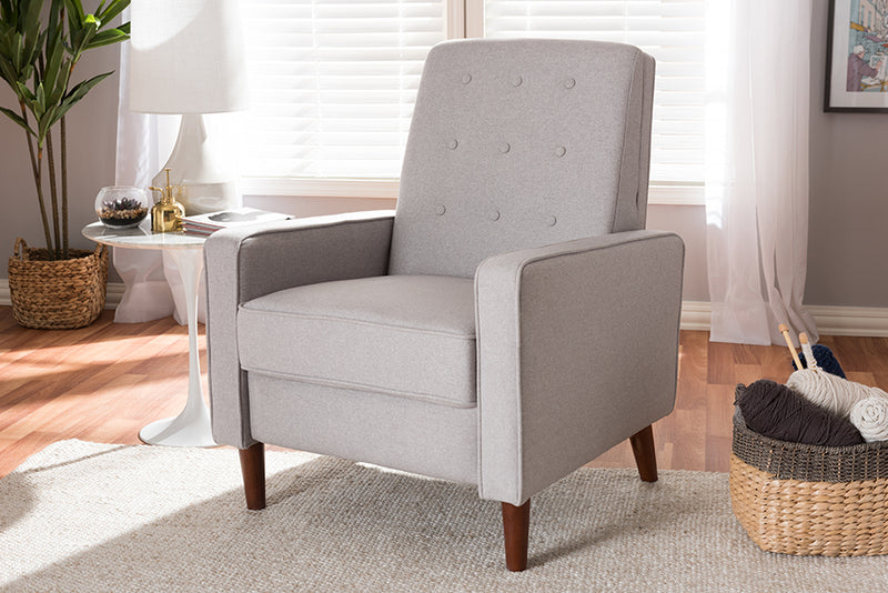 Genesis Mid-century Modern Light Gray Fabric Upholstered Lounge Chair