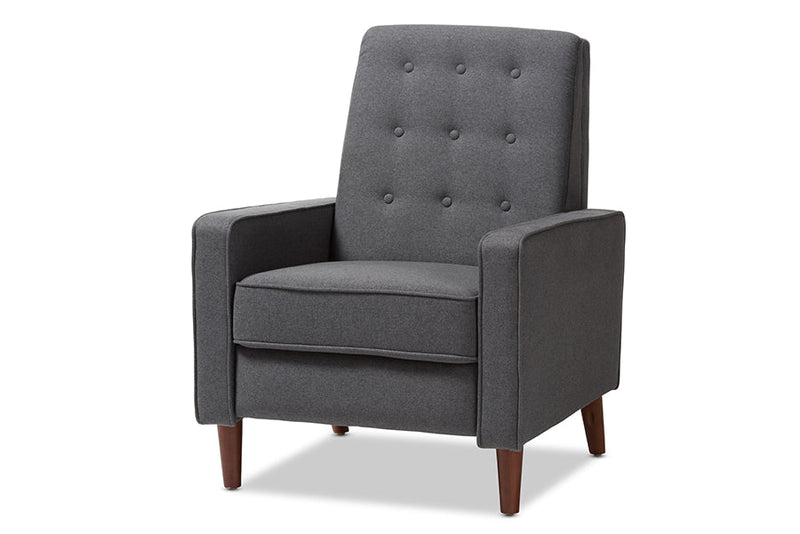 Genesis Gray Fabric Upholstered Lounge Chair Baxton