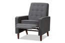 Genesis Gray Fabric Upholstered Lounge Chair Baxton