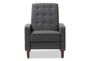Genesis Gray Fabric Upholstered Lounge Chair Baxton