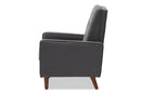 Genesis Gray Fabric Upholstered Lounge Chair Baxton
