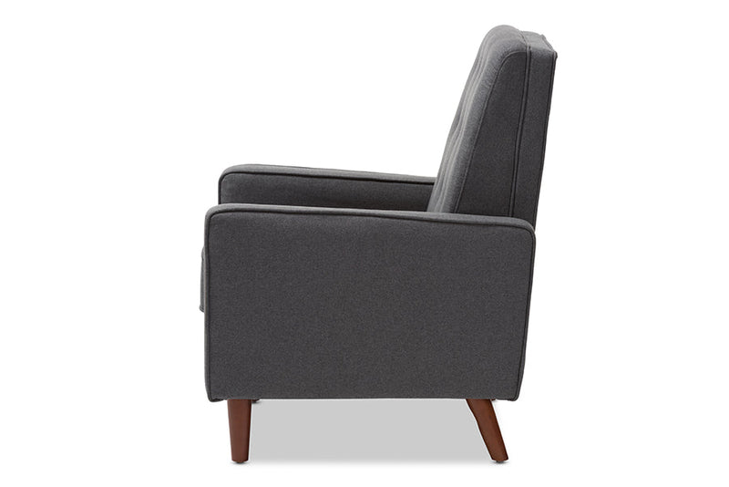 Genesis Gray Fabric Upholstered Lounge Chair Baxton