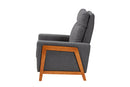 Aggie Gray Fabric and Walnut Brown Lounge Chair Baxton