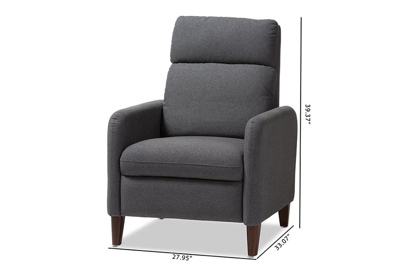 Donato Gray Fabric Upholstered Lounge Chair Baxton