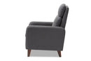 Donato Gray Fabric Upholstered Lounge Chair Baxton