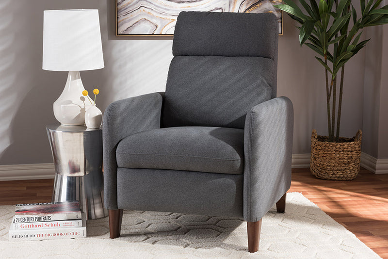Donato Gray Fabric Upholstered Lounge Chair Baxton