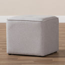 Timila Light Gray Fabric Upholstered Ottoman Baxton