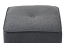 Timila Dark Gray Fabric Upholstered Ottoman Baxton
