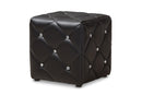 Calderon Black Faux Leather Upholstered Ottoman Baxton