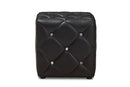 Calderon Black Faux Leather Upholstered Ottoman Baxton