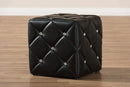 Calderon Black Faux Leather Upholstered Ottoman Baxton