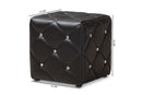Calderon Black Faux Leather Upholstered Ottoman Baxton