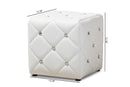 Calderon White Faux Leather Upholstered Ottoman Baxton