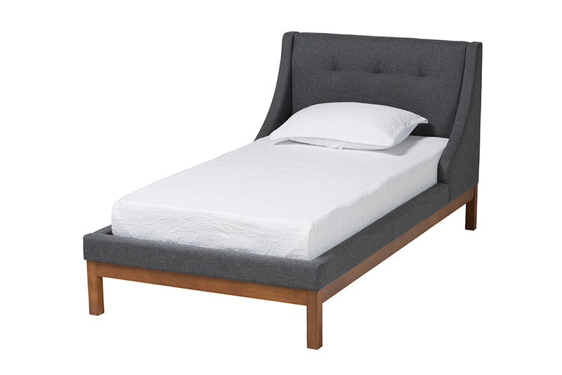 Laraine Dark Gray Fabric Upholstered Twin Size 3-Piece Bedroom Set Baxton