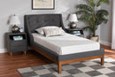 Laraine Dark Gray Fabric Upholstered Twin Size 3-Piece Bedroom Set Baxton