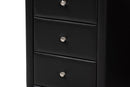 Amsterdam Black Faux Leather Upholstered 3-Drawer Nightstand Baxton