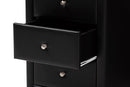 Amsterdam Black Faux Leather Upholstered 3-Drawer Nightstand Baxton
