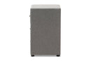 Amsterdam Gray Fabric Upholstered 3-Drawer Nightstand Baxton