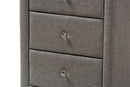 Amsterdam Gray Fabric Upholstered 3-Drawer Nightstand Baxton