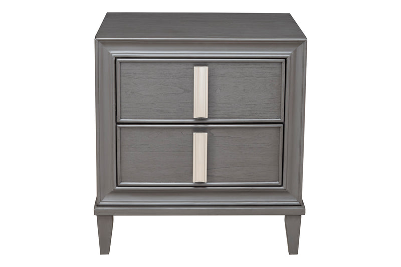 Ayala 2 Drawer Nightstand, Dark Grey