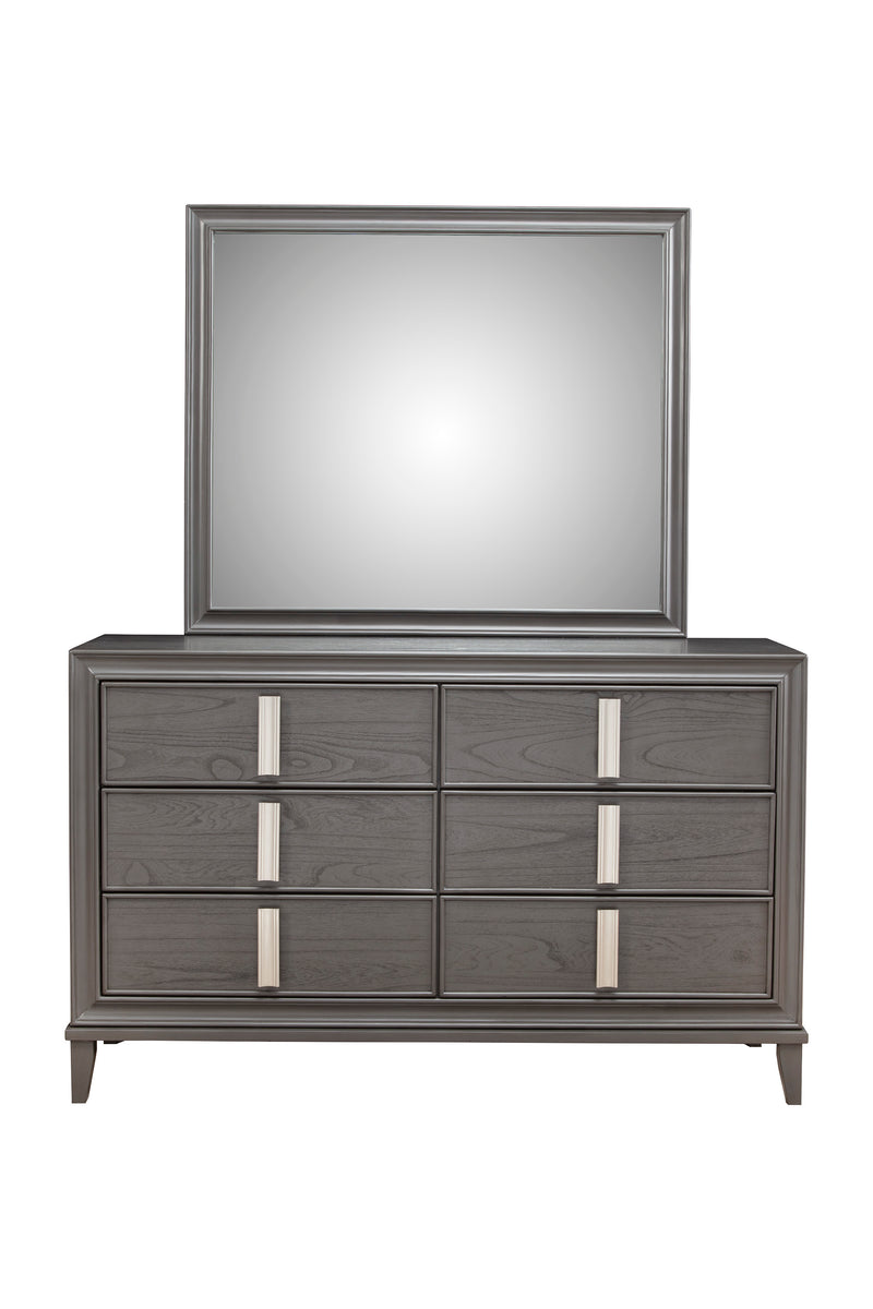 Ayala 6 Drawer Dresser, Dark Grey