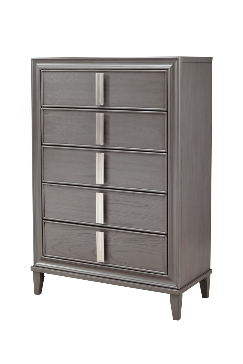 Ayala 5 Drawer Chest, Dark Grey