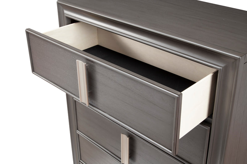 Ayala 5 Drawer Chest, Dark Grey