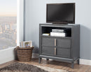 Ayala 2 Drawers & 1 Shelf Media Chest, Dark Grey Alpine