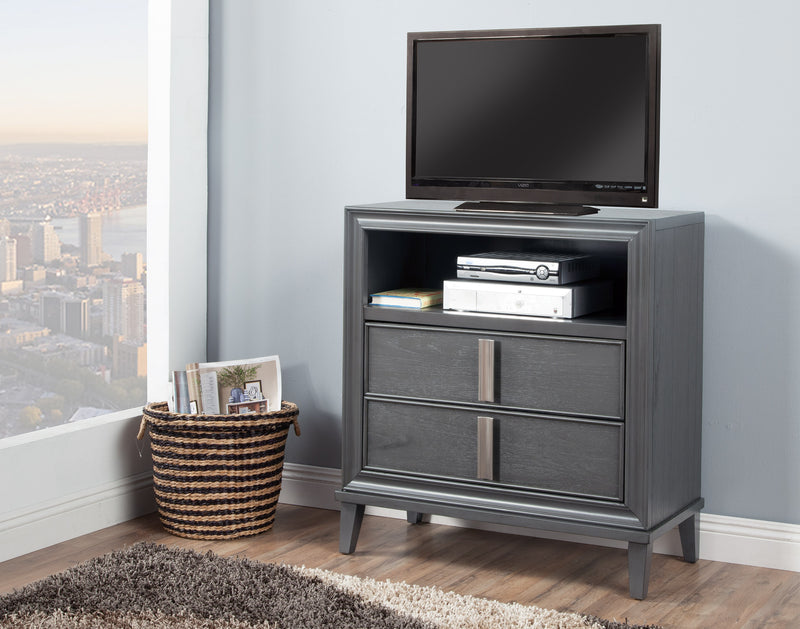 Ayala 2 Drawers & 1 Shelf Media Chest, Dark Grey