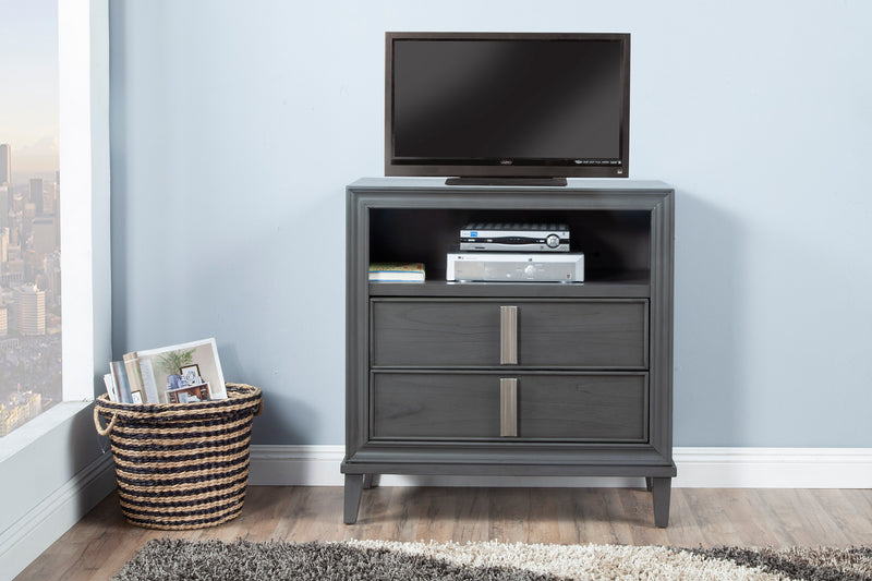 Ayala 2 Drawers & 1 Shelf Media Chest, Dark Grey