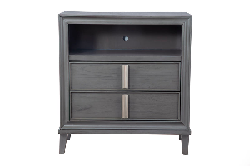 Ayala 2 Drawers & 1 Shelf Media Chest, Dark Grey