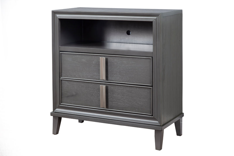 Ayala 2 Drawers & 1 Shelf Media Chest, Dark Grey