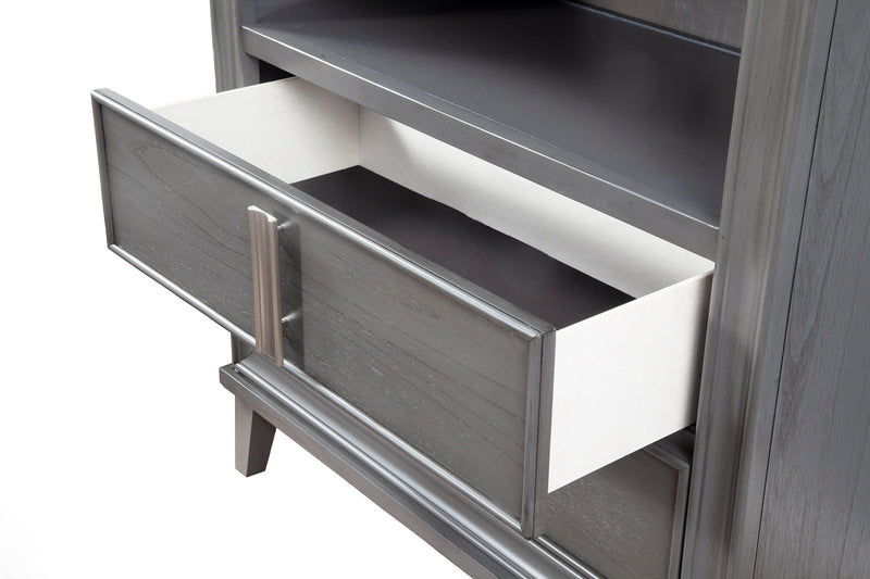 Ayala 2 Drawers & 1 Shelf Media Chest, Dark Grey Alpine
