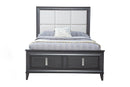 Ayala Queen Storage Footboard Platform Bed, Dark Grey Alpine