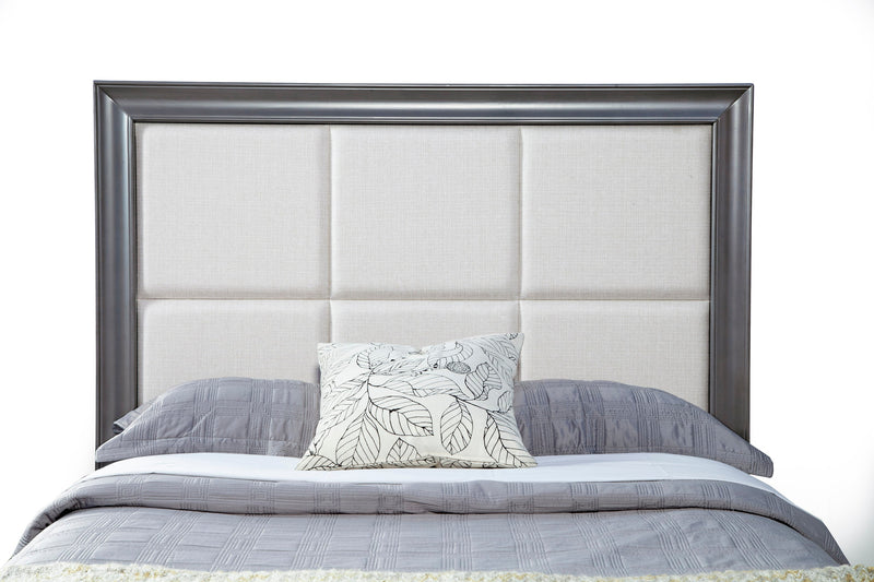 Ayala Queen Storage Footboard Platform Bed, Dark Grey Alpine