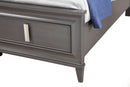 Ayala Queen Storage Footboard Platform Bed, Dark Grey Alpine