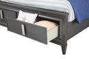 Ayala Queen Storage Footboard Platform Bed, Dark Grey Alpine