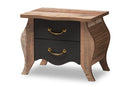 Laurana Country Black and Oak-2-Drawer Nightstand Baxton