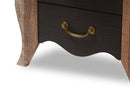 Laurana Country Black and Oak-2-Drawer Nightstand Baxton