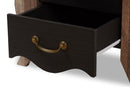 Laurana Country Black and Oak-2-Drawer Nightstand Baxton