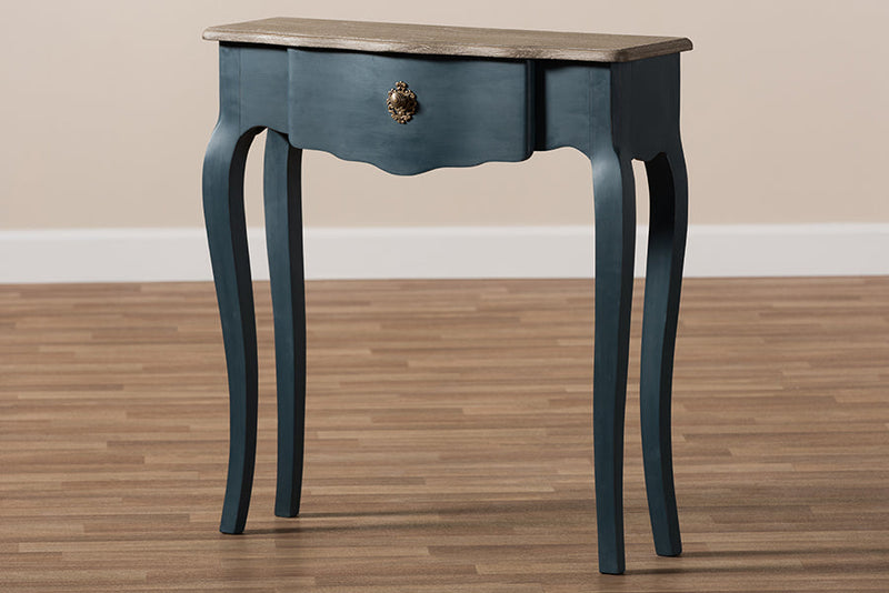 Mya Classic and Provincial Blue Spruce Finished Console Table Baxton