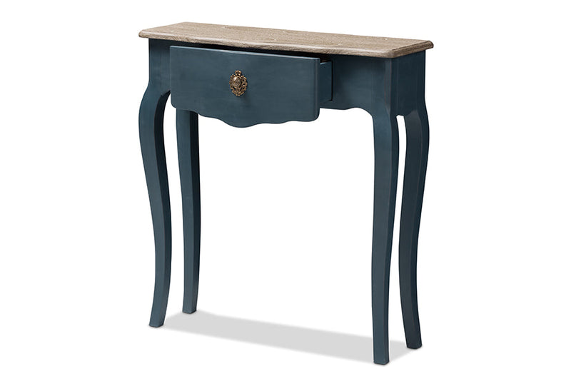 Mya Classic and Provincial Blue Spruce Finished Console Table Baxton