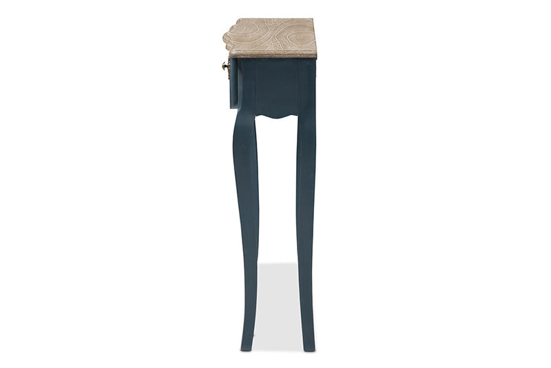 Mya Classic and Provincial Blue Spruce Finished Console Table Baxton