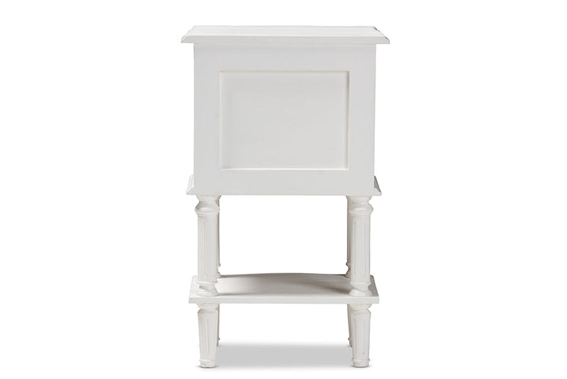 Gilbert Country White Finished 2-Drawer Nightstand Baxton